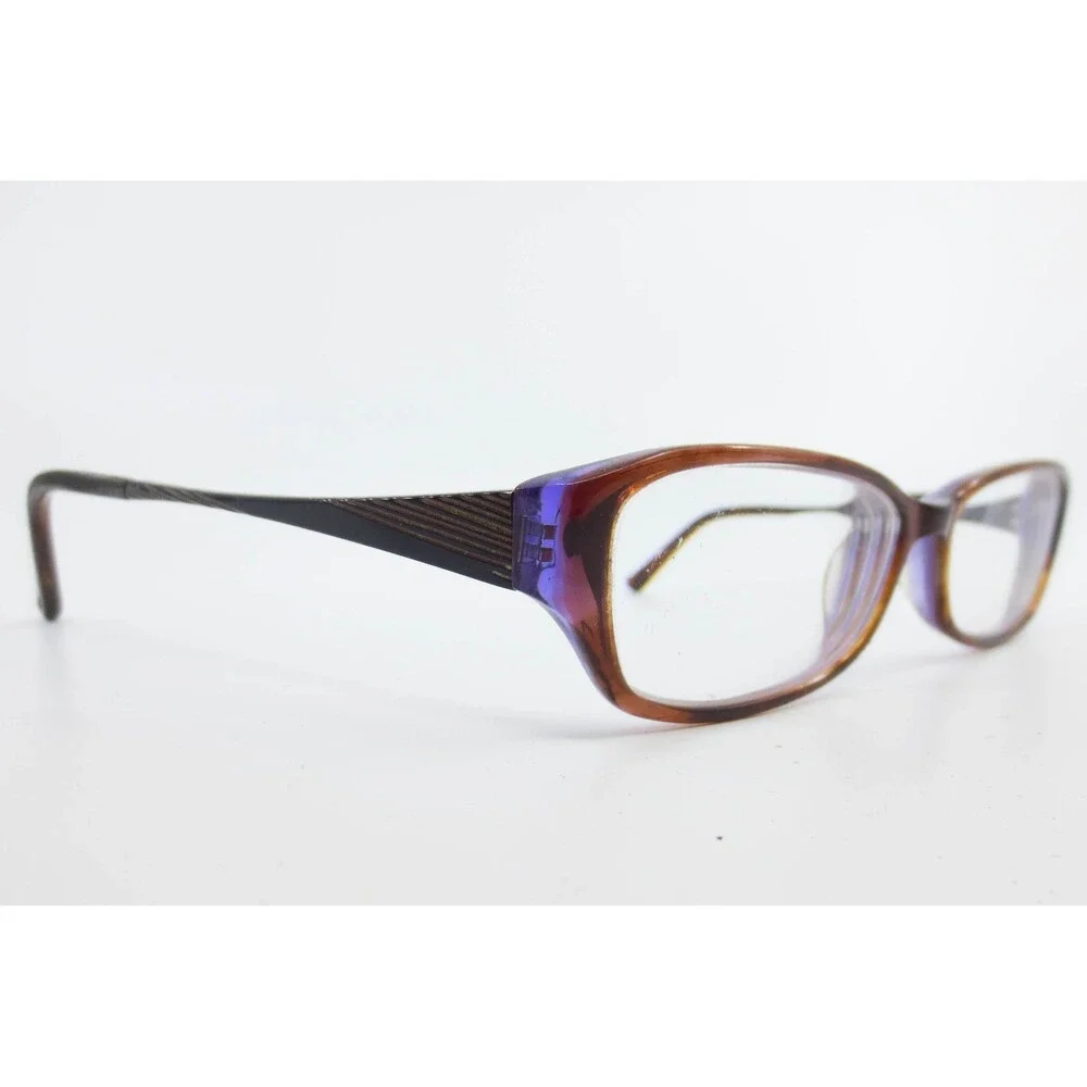 Scott Harris 228 02 Eyeglasses Frames Brown Purple Tortoise Rectangular
